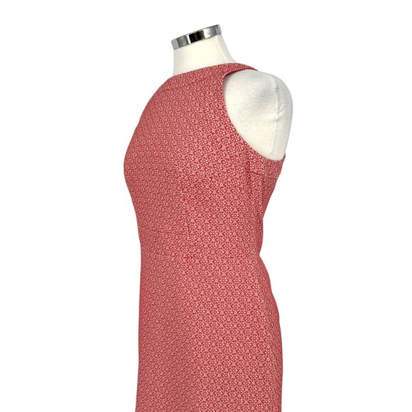 Ann Taylor Coral Pink Patterned Sleeveless Sheath Dress Size 6 - Picture 5 of 12